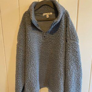 Love Tree blue sherpa sweatshirt with zipper
